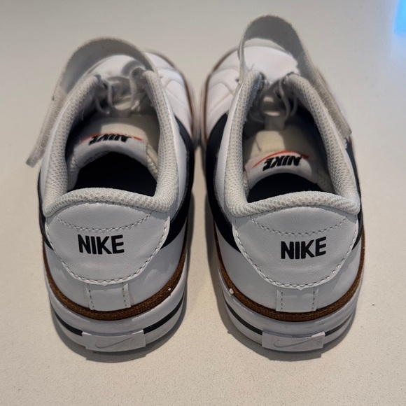 White, Black and Gold Nike Court Legacy Little Kids' Shoes - Picture 3 of 5